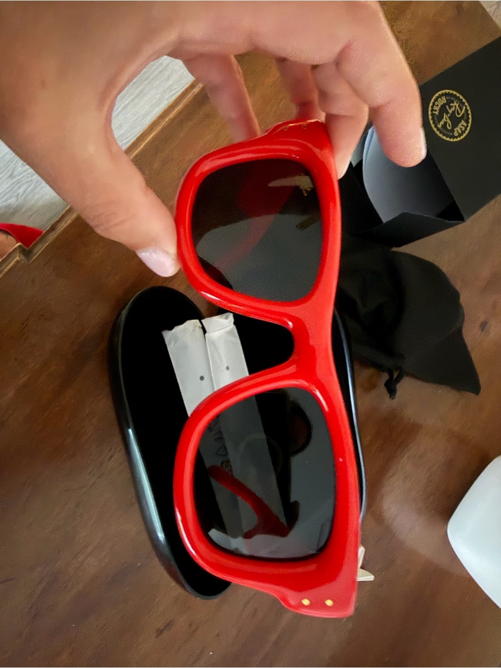 Ray-Ban ASAP Rocky Bold Red Glossy Frame Sunglasses with Dark Lenses
